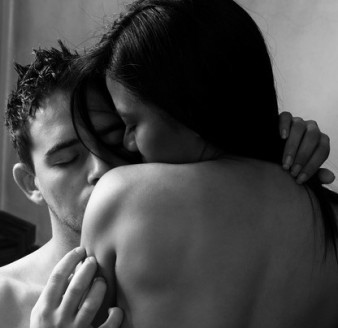 Intimate lovers embrace