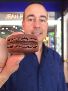 A Jean-Paul Hevin chocolate macaron. 