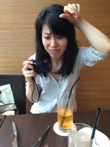 Uh oh. Sad rabbit. The memory card in Akemi's camera conks out.