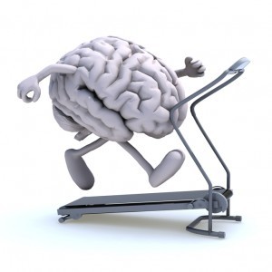 human brain on a running machine