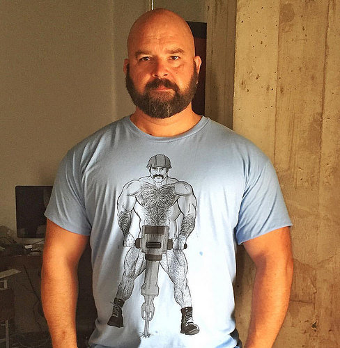 This is me wearing the limited edition t-shirt I will be selling this Saturday at Meat Rack at The Eagle in LA. Come early for the Meat and Greet from 8-11 , then stay for the sounds of DJ Brian Novy until 2 AM.