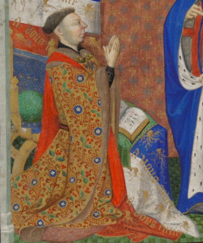 Detail from the Duke of Bedford before St George, the 'Bedford Hours', The British Library Add MS 18850 f.256v