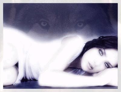 woman and wolf: 