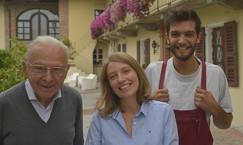 Giacomo Oddero and grandchildren Isabella Boffa Oddero and Pietro Viglino Oddero. 