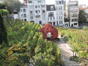 Of course, gardens don't have to be just pretty. They can be productive as well. I can't think of anything much more productive than Renoir's Paris garden, with its row up on row of lush vineyards!