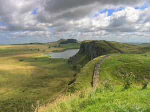 Part of Hadrian's Wall, riding along the Whin Sill
