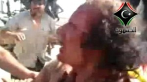 Ousted Libyan leader Muammar Gaddafi shortly before he was murdered on Oct. 20, 2011.