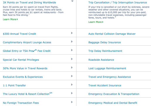 Chase Sapphire Reserve travel bennies