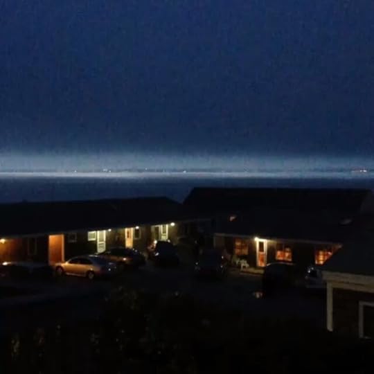 Lifting fog over town