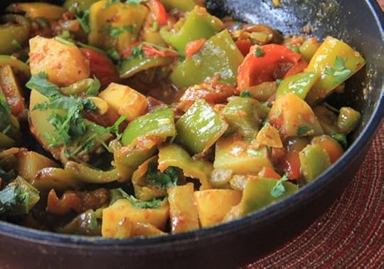 Alu Shimla - Curried Potatoes with Bell Peppers