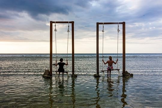 Swings in the ocean on Gili T
