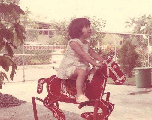 rocking horse, at our house in Makati