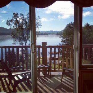 The view of Lac Ouimet from the hotel room at Mont-Tremblant, Quebec.