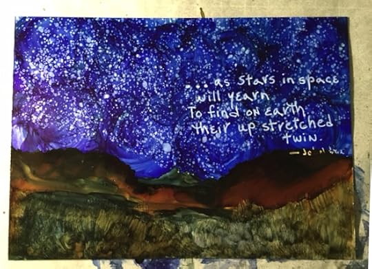 This landscape is an image from my trip to Second Mesa, on the Hopi reservation, where the night sky is filled with stars.