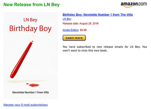 Amazon author notification LN Bey
