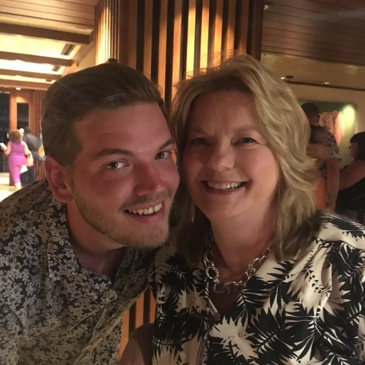 My mom and bro at The Tropics restaurant