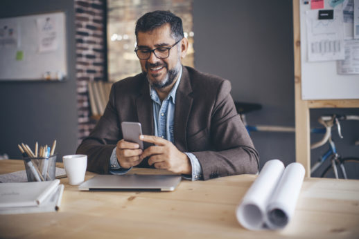 Man working at modern office.