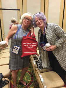 Michele Dorsey and Julie - and a cool Crooked Lane Books bag!