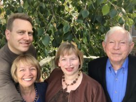 Me with Glenn and the parents right before the reading