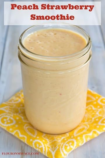 Peach Strawberry Smoothie recipe via flouronmyface.com