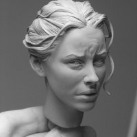 Evangeline Lilly sculpted by Adam Beane