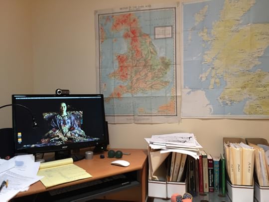 Nicola Griffith's writing keyboard and Mac.