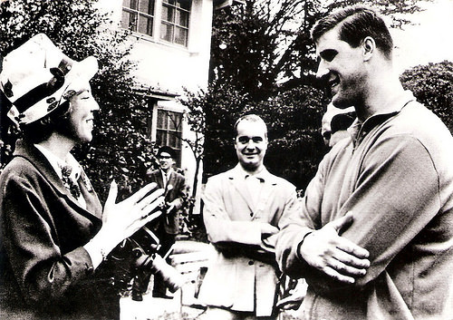 Anton Geesink and Princess Beatrix at the Olympic Games of 1964