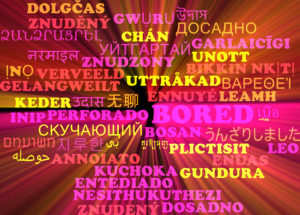 Background concept wordcloud multilanguage international many language illustration of bored glowing light