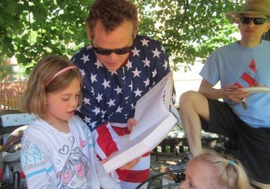 Uncle Gabe helping with the reading.