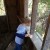 Checking out the view from inside the tree house