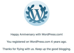 It was my four-year blogiversary, and WordPress was my #1 referrer other than search engines!