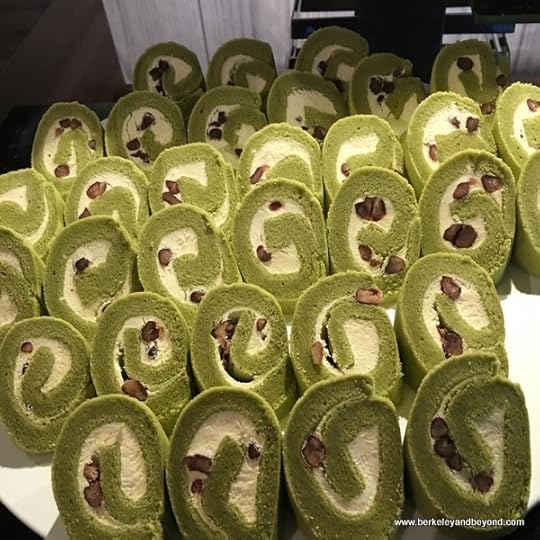 green matcha cakes at The Garden Court Western Restaurant at Parkview Hotel in Hualien, Taiwan