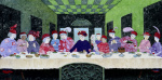 First Luncheon Of The Ladies With Red Hats by Sue Clancy