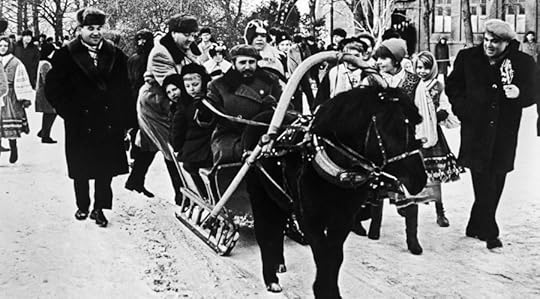 Fidel Castro with Soviet children during his visit to Moscow. Winter of 1963. © Baltermants