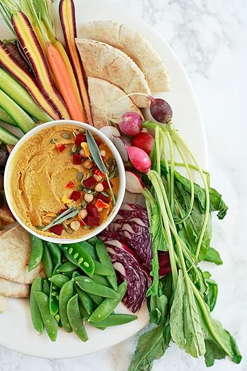 pumpkin hummus crudites