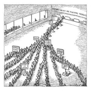 john-o-brien-extensive-traffic-lines-of-people-trying-to-get-into-one-open-booth-of-the-new-yorker-cartoon