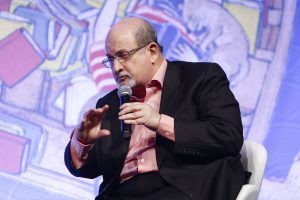 Author Salman Rushdie closed out the main stage Saturday night. Photo by Shawn Miller.