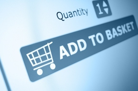 11633700 - online shopping - add to basket button on lcd screen