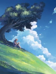 under_a_tree__upon_a_hill_by_megatruh-d8rsp5y