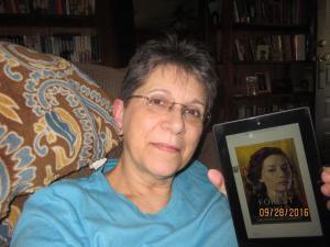 Early Reader Susan with her copy of Forest Child!