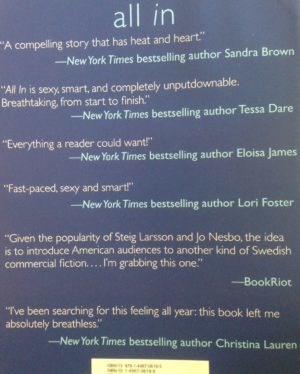 ... är en av de som blurbat ALL IN. Jag är så stolt över det.