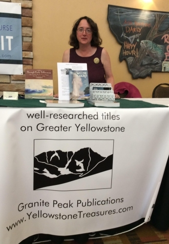 Beth at Montana book fair booth