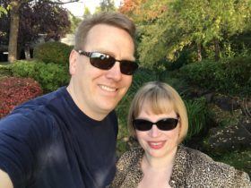 Glenn and I in a rare moment of sun!