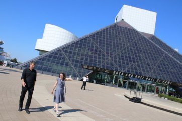 Greg Harris, giving me a tour of the Rock Hall on my honeymoon