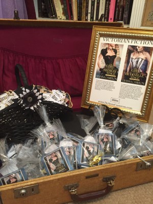 The Dancer Chronicles traveling suitcase of swag for Gaslight Gathering.