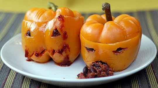 Super-Scary Spicy Chili Stuffed Jack-O-Peppers