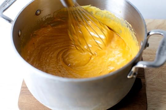 whisking in those eggs, it gets thick