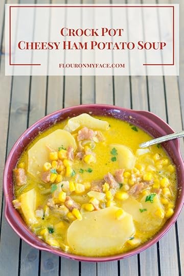 Crock Pot Cheesy Ham Potato recipe is a great soup recipe that uses up left over holiday ham via flouronmyface.com