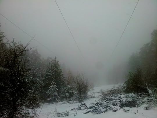 Autorska fotografija - jedna od prethodnih nailazećih snežnih oluja ispred kuće