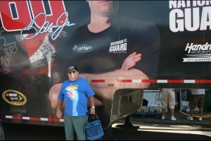 Roger checking out the crowd at Loudon.